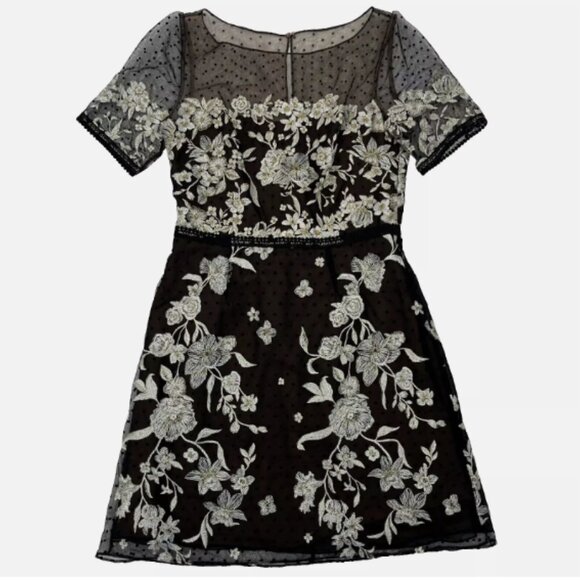 Marchesa Notte Embroidered Floral Mini Dress - Picture 9 of 16